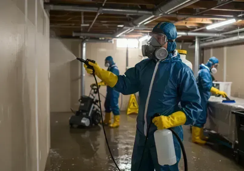 Basement Sanitization and Antimicrobial Treatment process in Kingston, IL