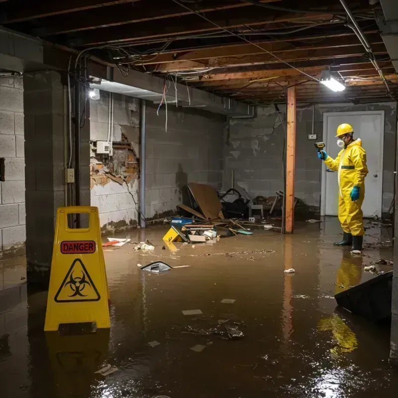 Flooded Basement Electrical Hazard in Kingston, IL Property